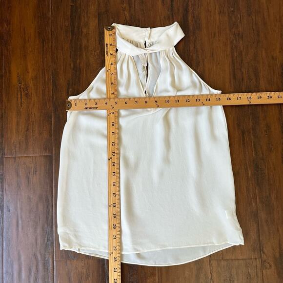 RAMY BROOK Trinity Choker Top Ivory Silk Sleeveless Halter Minimalist - Picture 13 of 13